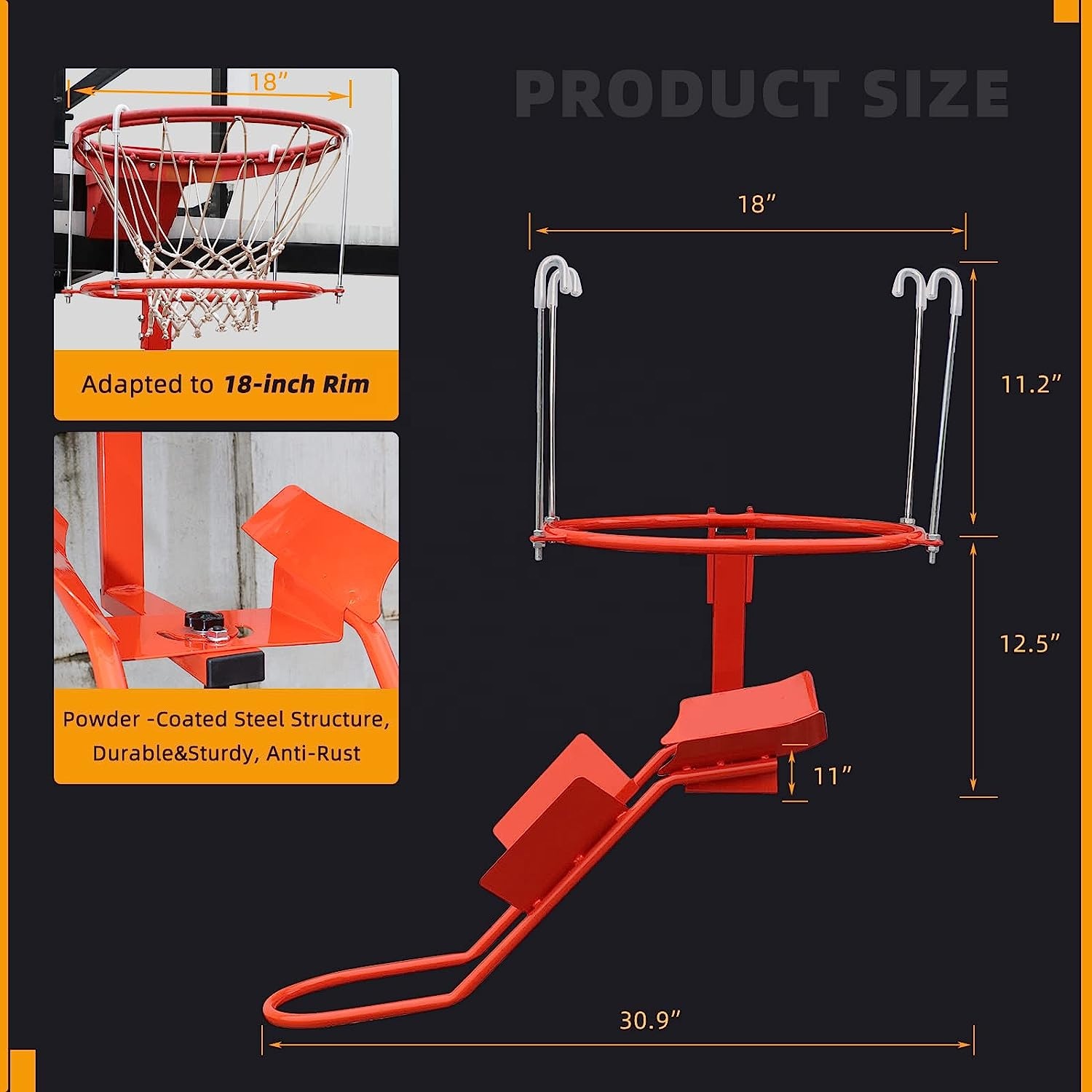 헤비듀티 스틸 농구 리턴 어태치먼트 후프 슛 훈련 장비 - Heavy Equipment Usa 리뷰 및 가격