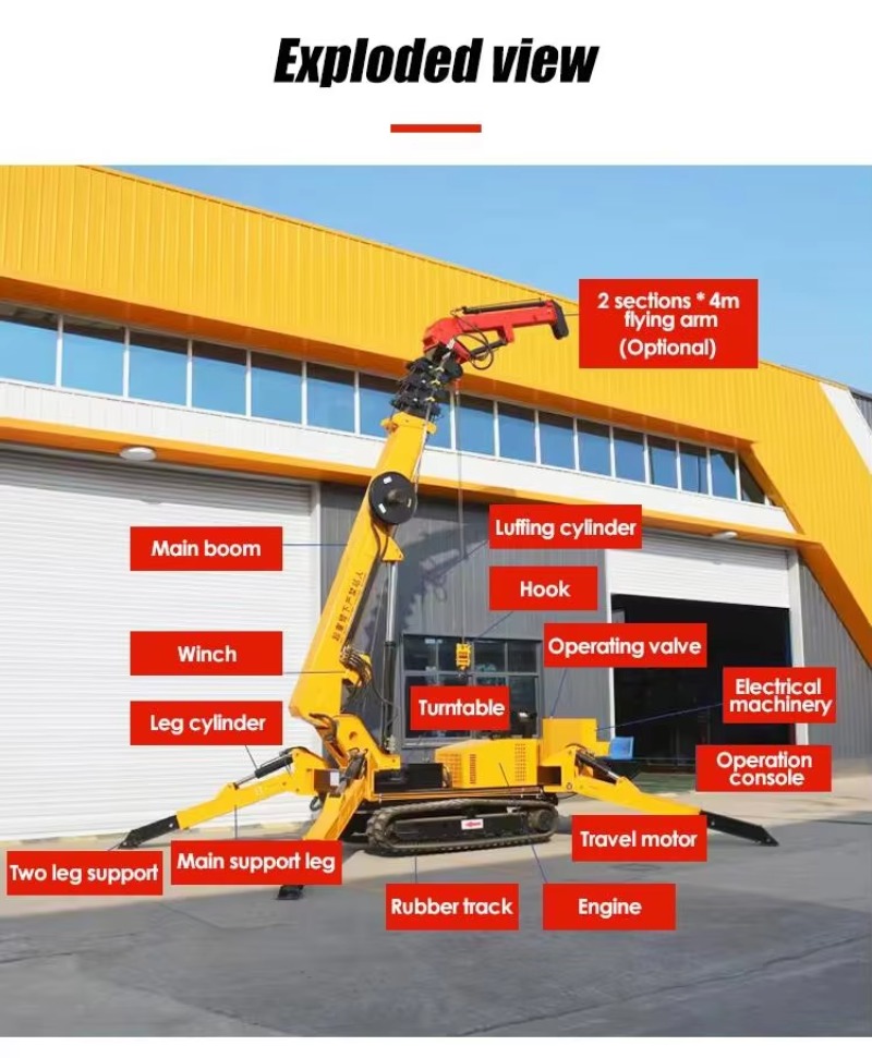 8T 유압식 스파이더 크레인 중장비 미니 크롤러 크레인 - Heavy Equipment Construction 리뷰 및 가격